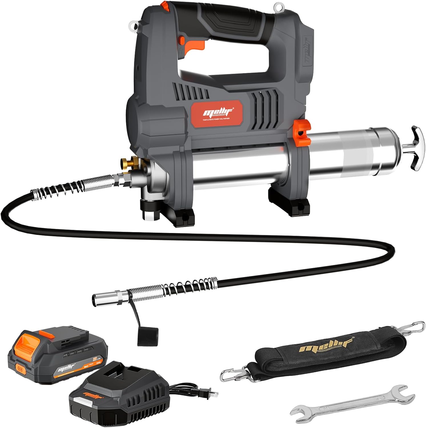 Mellif Cordless Power Grease Gun with 10,000 PSI Pressure