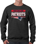 Long Sleeve Team Block Charcoal Crewneck Sweatshirt - Warm Game Day