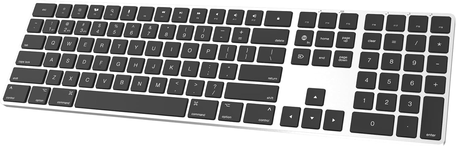 POWZAN Slim Bluetooth Keyboard - Silent & Stylish