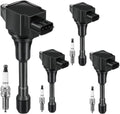 Set of 4 Ignition Coil Pack & Spark Plugs FIT Nissan Altima Versa
