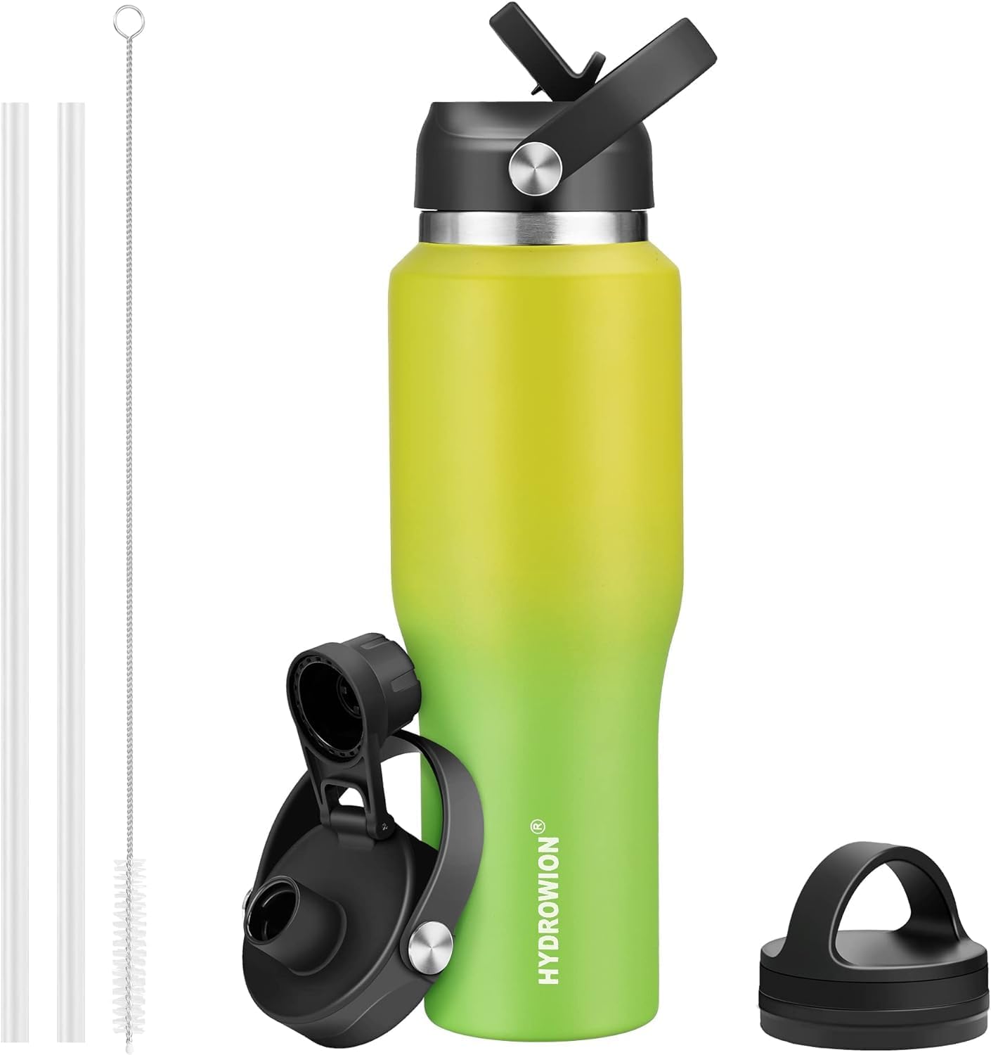 40 oz Insulated Water Bottle with Straw for Car Cup Holder