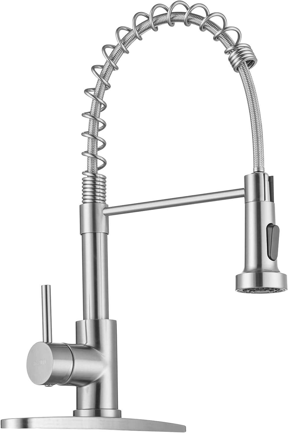 WEWE Kitchen Faucets: Brushed Nickel Pull Down Sprayer Faucet