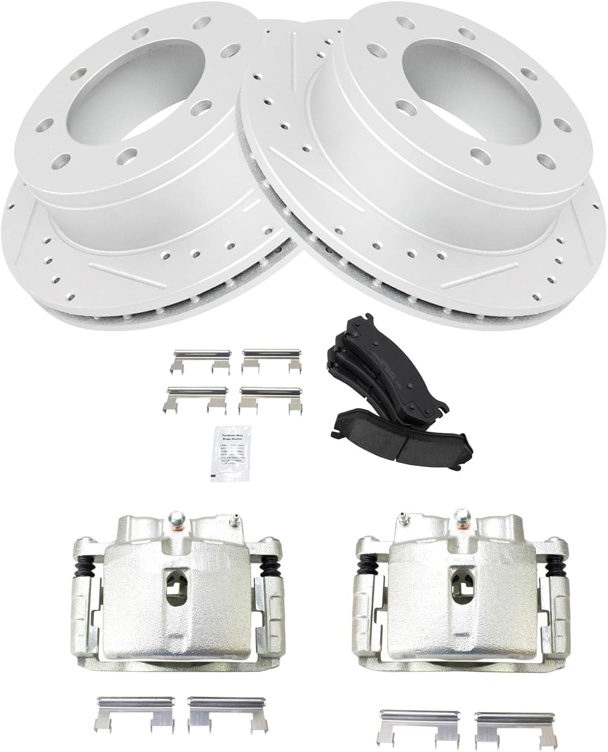 TRQ Rear Brake Calipers and Ceramic Pads for Suburban Yukon