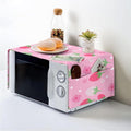 Pink Flower Microwave Cover - Water Resistant & Pocket Organizer
