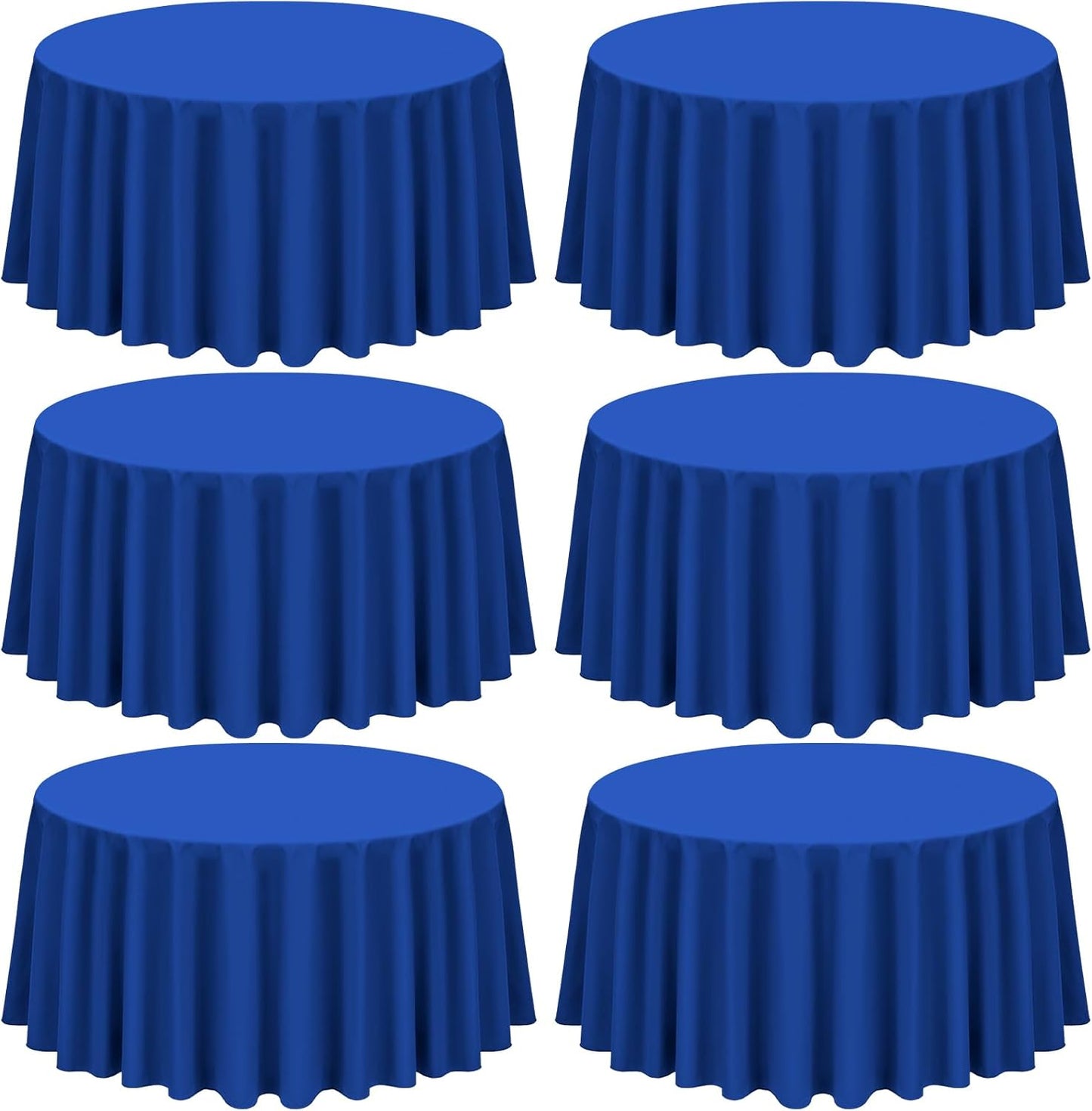 Royal Blue Round Tablecloths - 120 Inch Polyester Set of 6