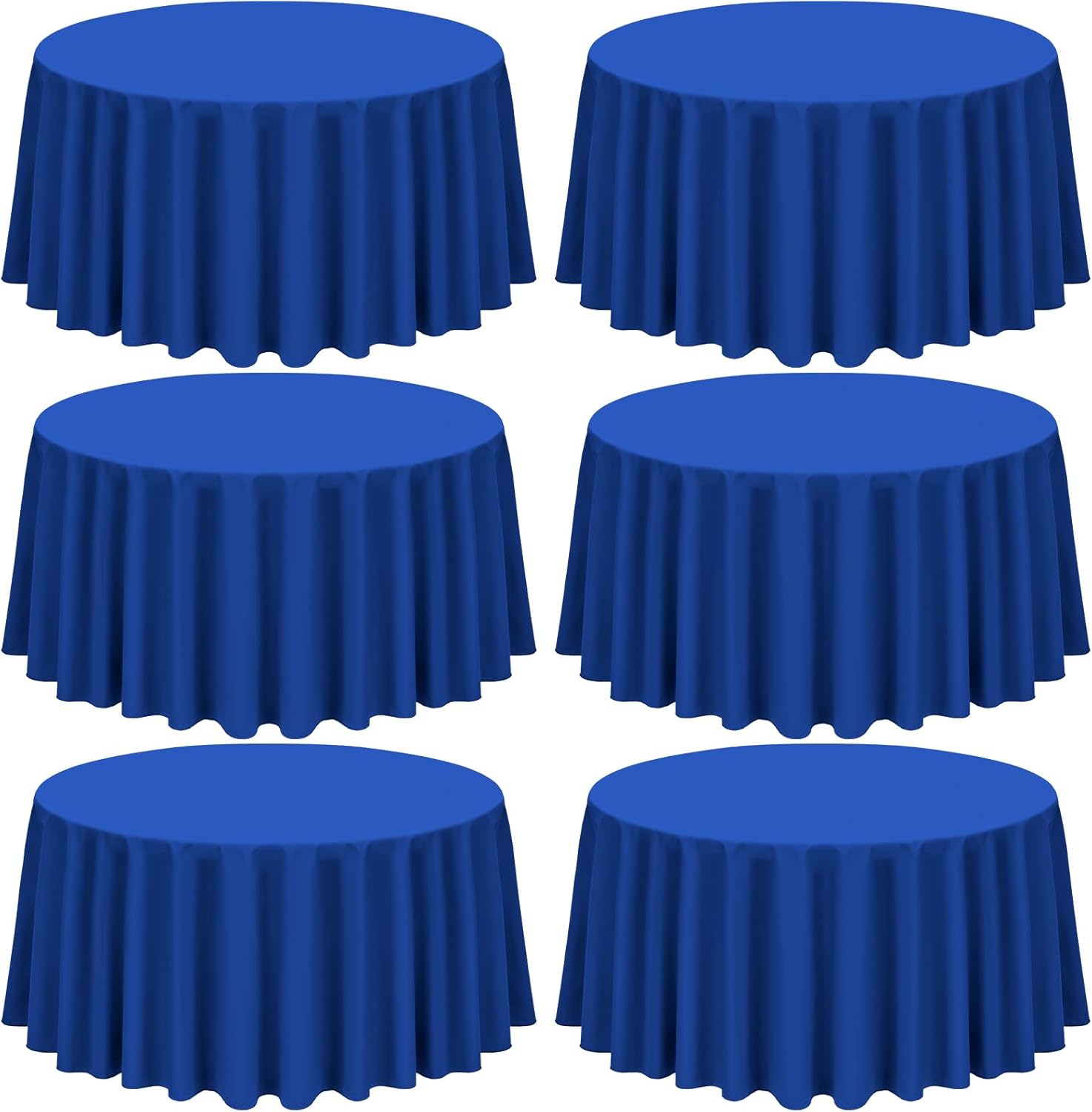 Royal Blue Round Tablecloths - 120 Inch Polyester Set of 6