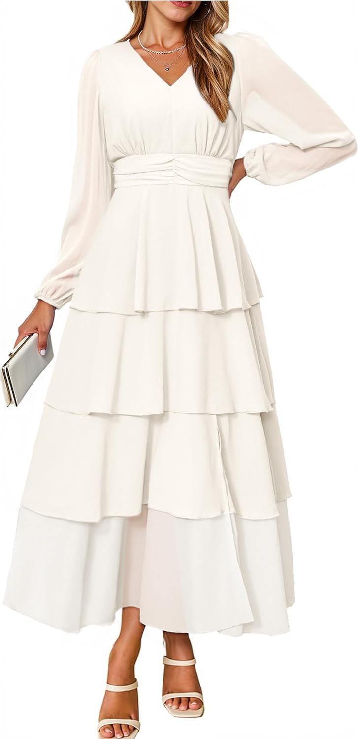 BerryGo Womens Flowy Maxi Dress for Elegant Fall Occasions