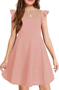 Arshiner Girls Dress Summer Ruffle Sleeve Mesh A Line - Cute Pocketed