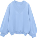 Hilinker V Neck Oversized Sweatshirt for Women - Casual Cozy Fit