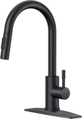 FORIOUS Black Kitchen Faucet with Pull Down Sprayer - High Arc Modern