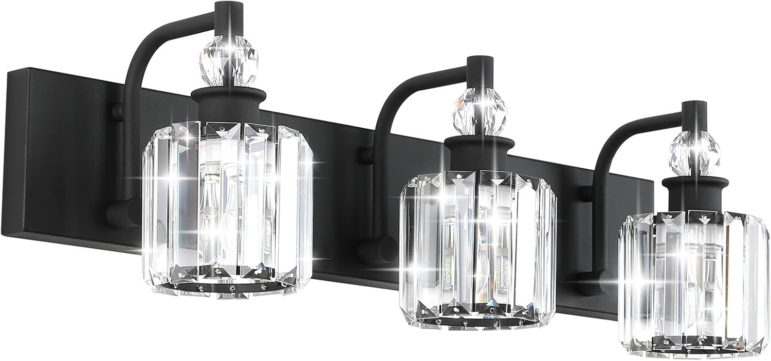 Stylish Ralbay Black Crystal Bathroom Lights for Modern Homes