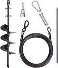 Heavy Duty Dog Tie Out Cable 30ft with Stake - Tangle Free 360 Swivel