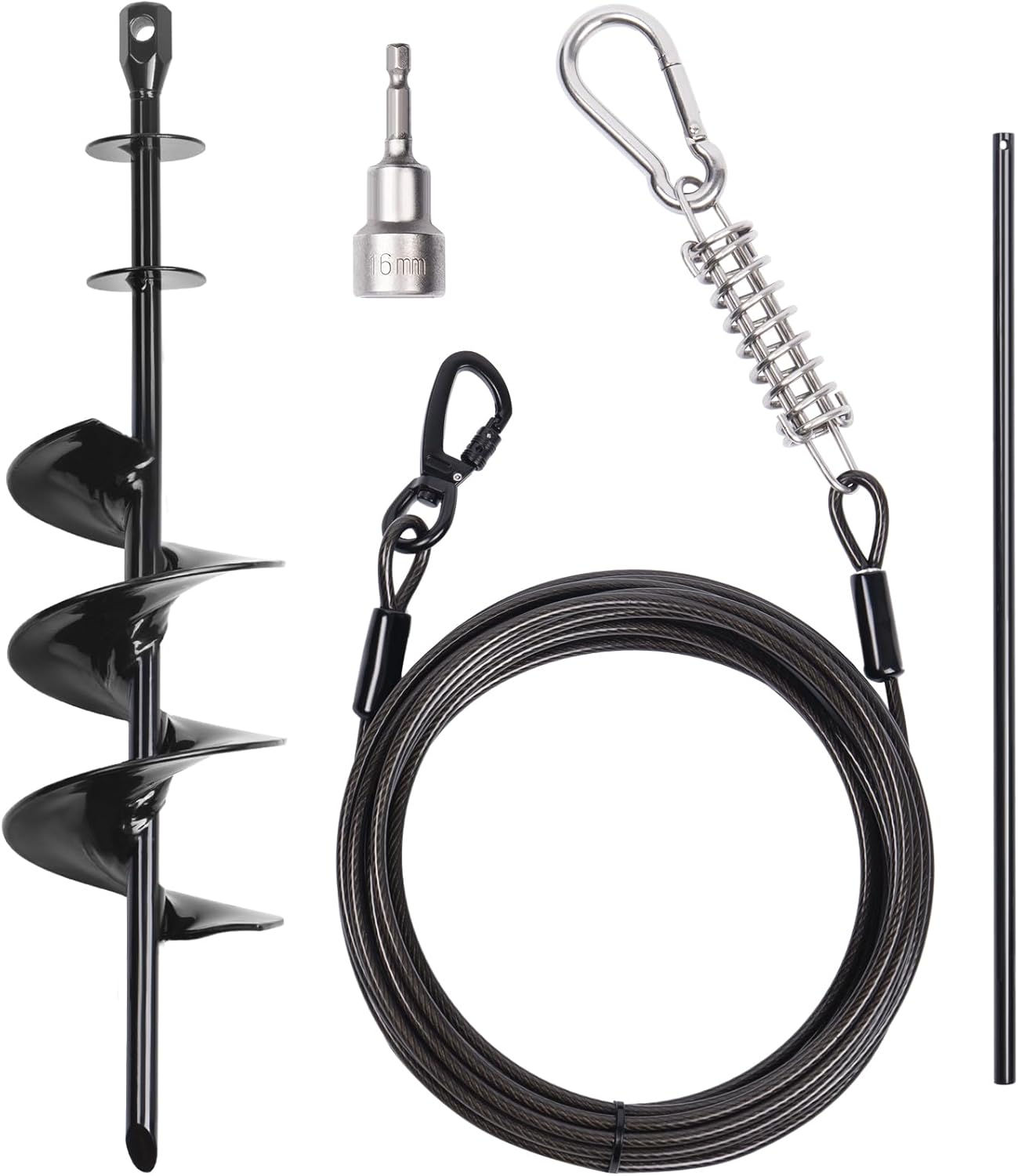 Heavy Duty Dog Tie Out Cable 30ft with 360 No Tangle Swivel