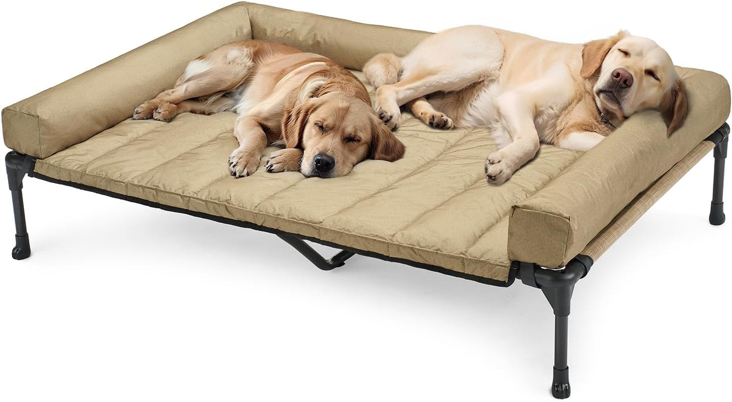 Veehoo Cooling Elevated Dog Bed with Removable Waterproof Cushion
