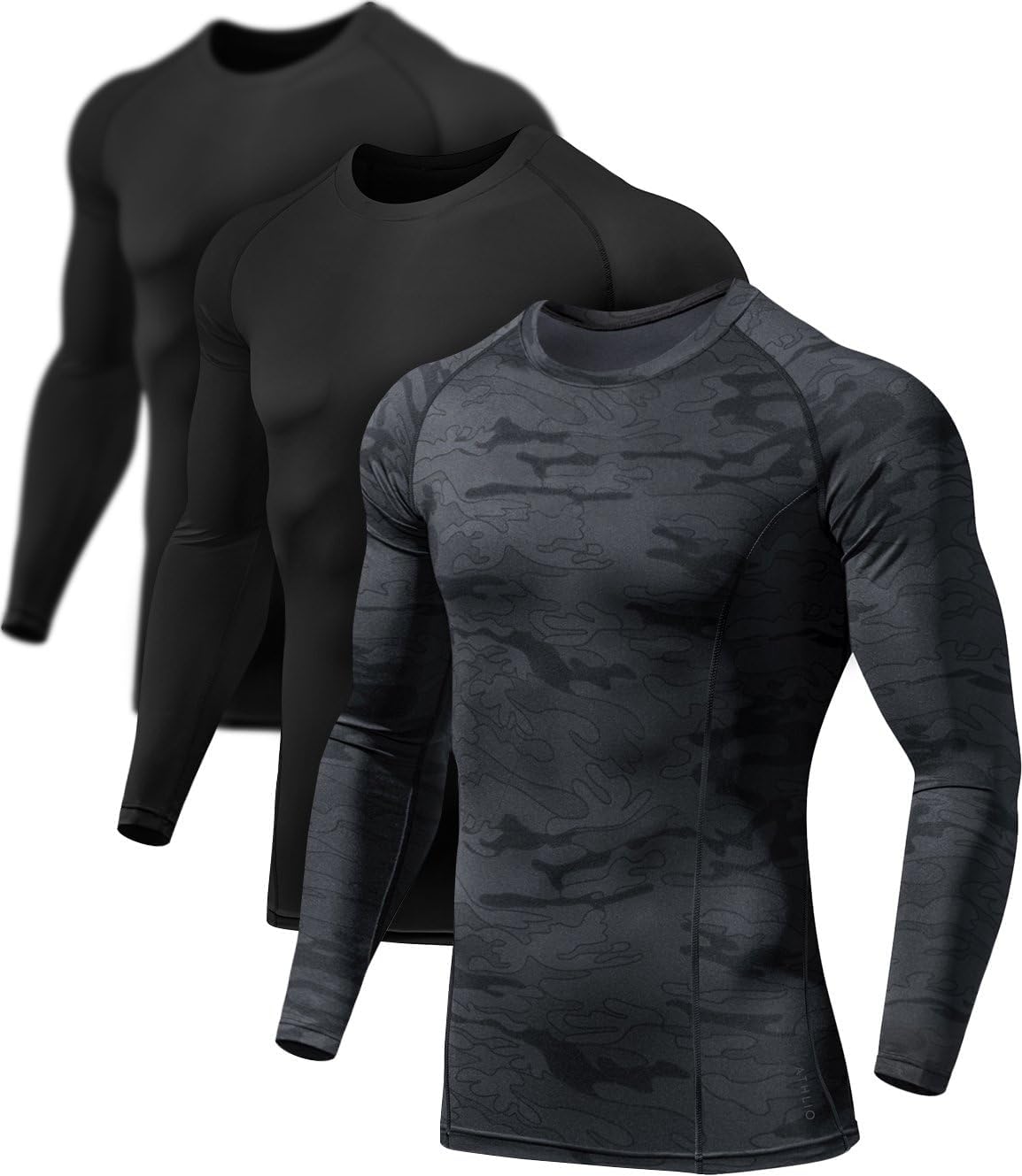 ATHLIO Men's UPF 50+ Long Sleeve Compression Shirt for Sports