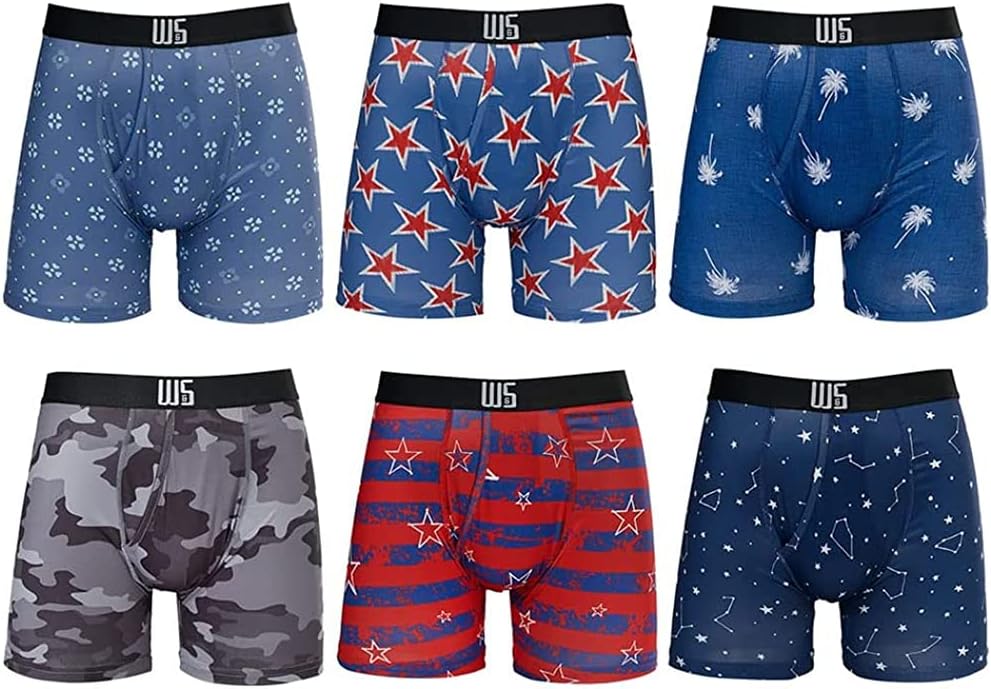 Warriors & Scholars Mens Boxer Briefs Pack of 6 for Comfort