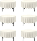 BRILLMAX 6 Pack Ivory 90 in Round Tablecloths - Reusable Event Linens