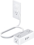 TESSAN 5 FT Flat Plug Power Strip, 4 AC Outlets + USB, 900 Joules Protection