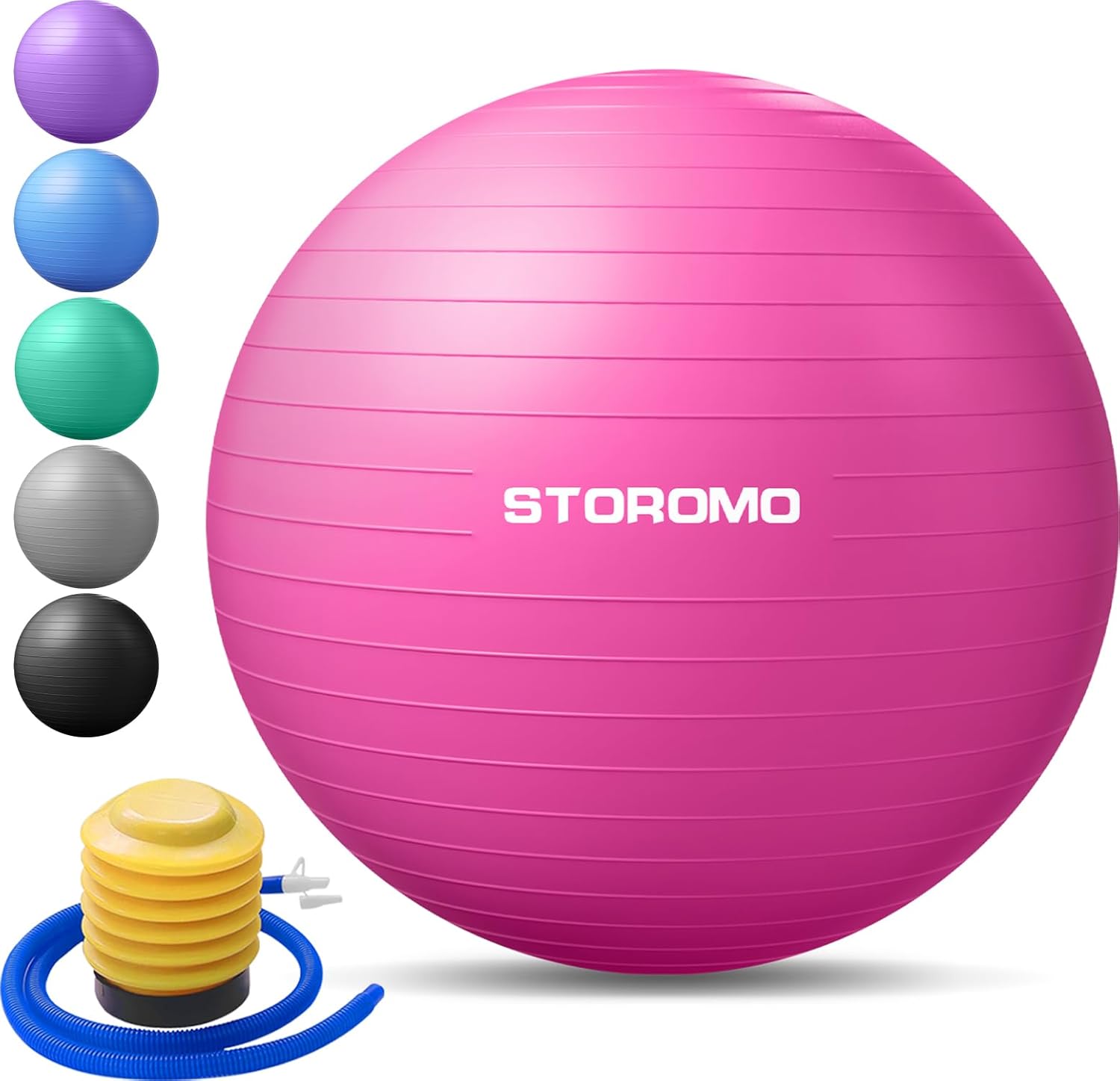 STOROMO Yoga Ball - 2500 lbs Capacity, Non-Slip & Thick for Pregnancy & Balance