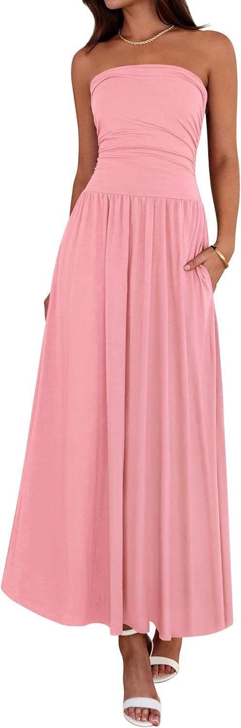 BTFBM Summer Maxi Dresses for Women with Pockets and Style