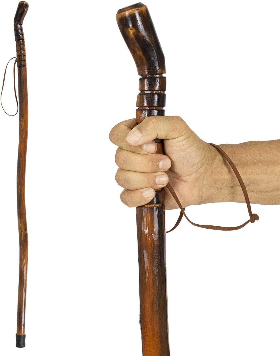 Vive Waterproof Wooden Hiking Stick - Handcrafted for Balance