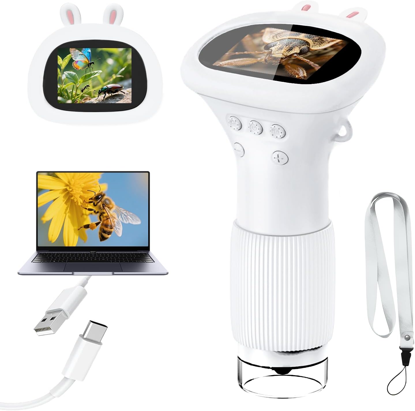 Microscope for Kids, 1000X Handheld Digital Mini Microscope