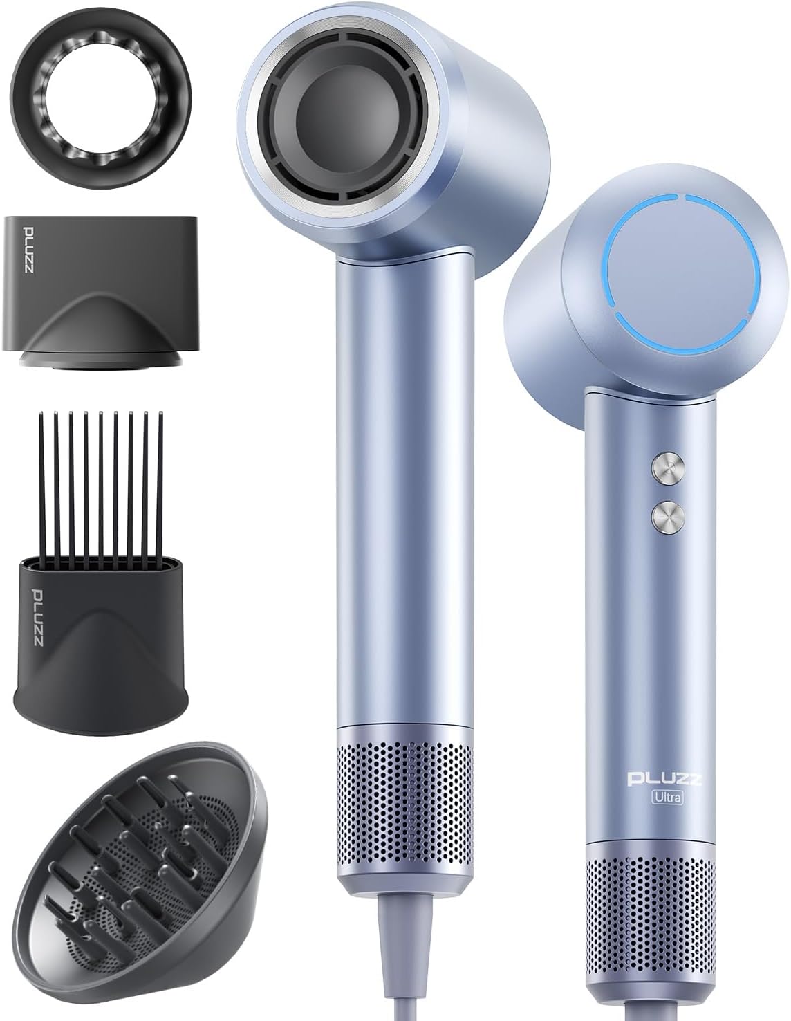 PLUZZ Hair Dryer with Comb & Diffuser for Curly Hair Lovers