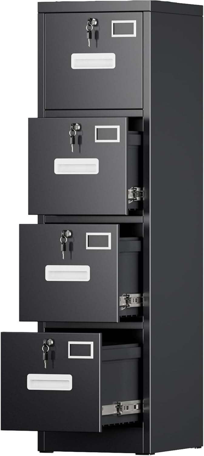 Aobabo 4 Drawer File Cabinet with Lock for Office Storage
