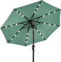 Solar 10ft Polyester LED Patio Umbrella - Lighted, Tilt & UV-Resistant