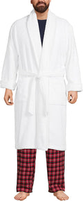 Men's Calf-Length Turkish Cotton Terry Bathrobe for Lounging