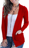 VOIANLIMO Women's Open Front Cardigan with Pockets - Lightweight