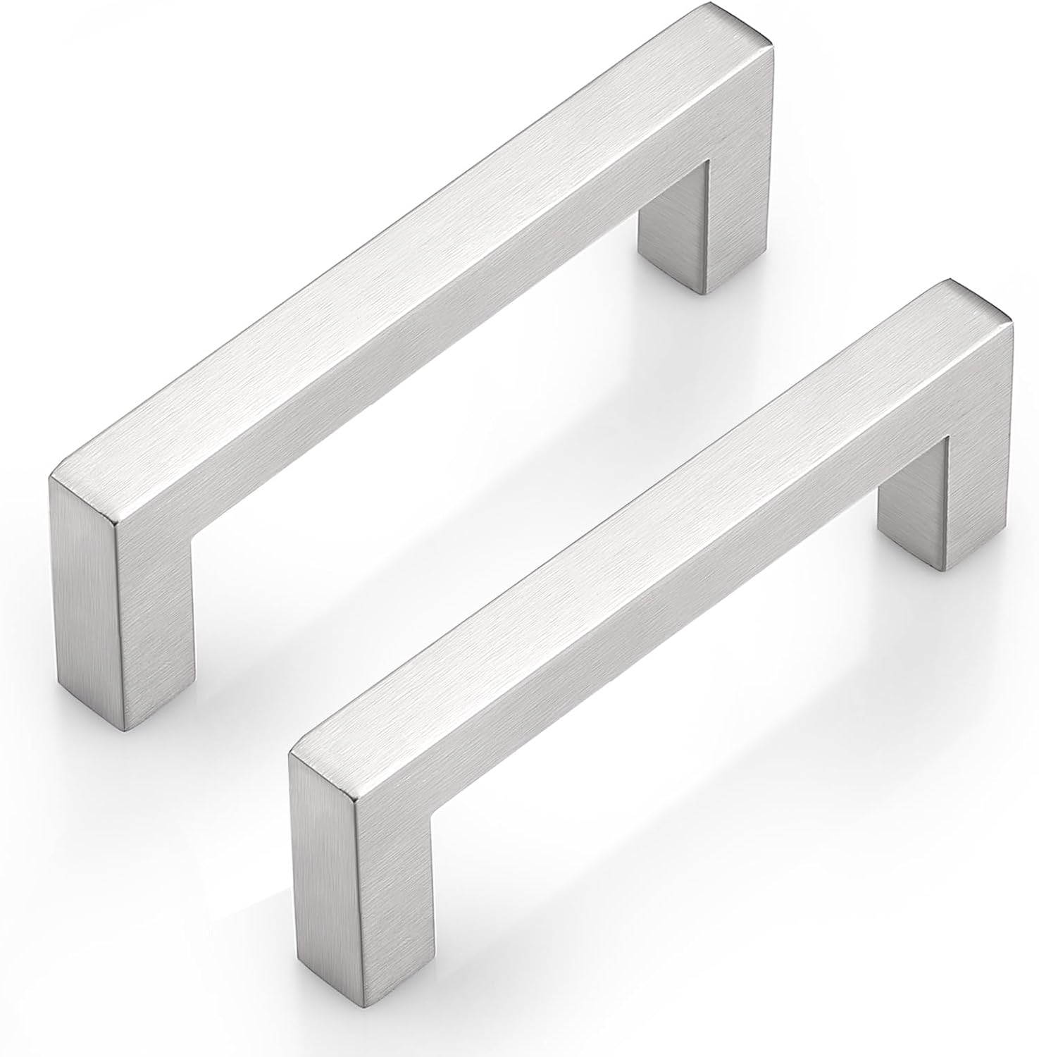 Probrico Square Kitchen Cabinet Handles in Brushed Nickel Finish