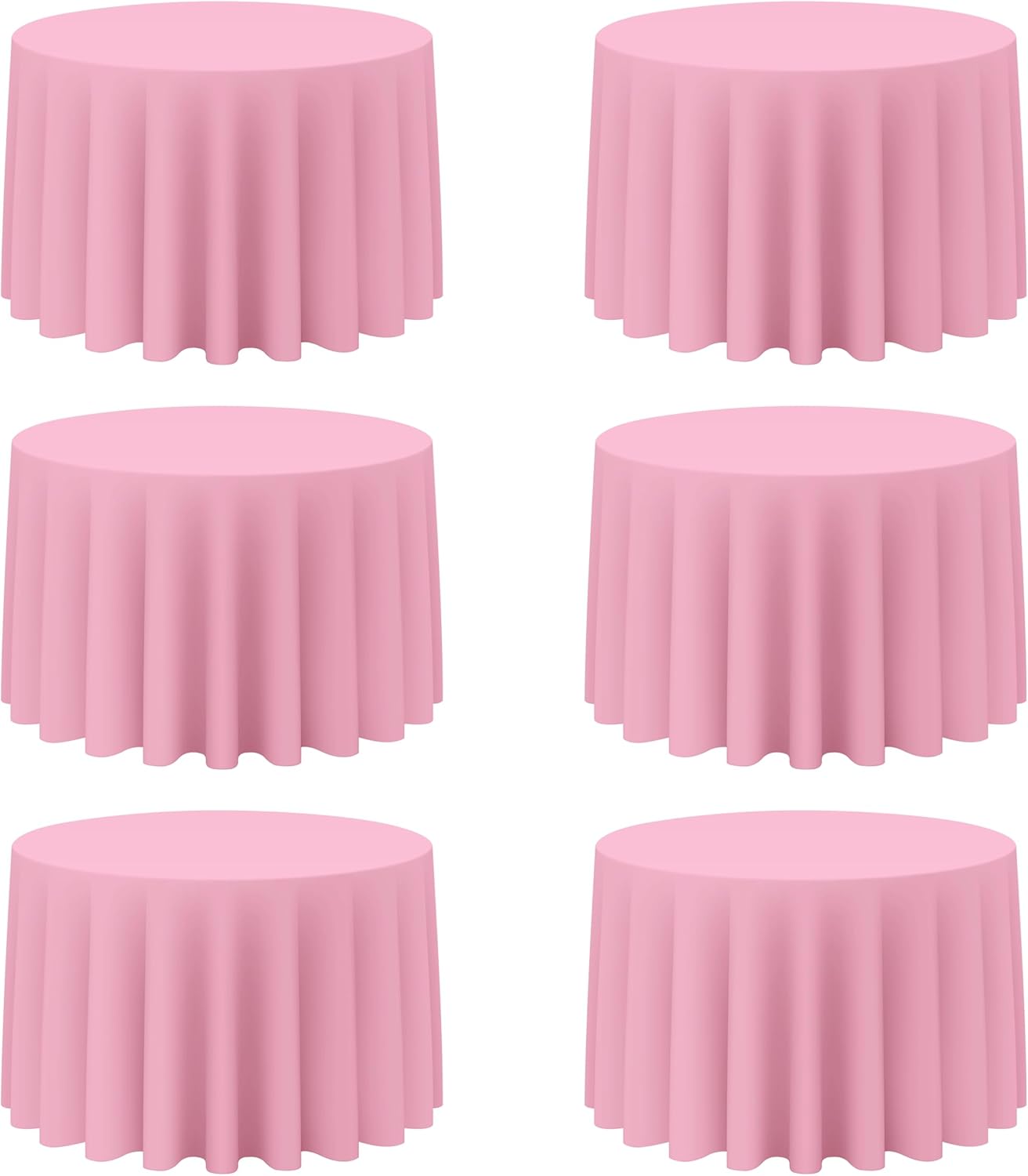 BRILLMAX 6 Pack Pink Round Tablecloths for Elegant Events