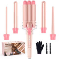 Waver Curling Iron Wand - 5-in-1 Interchangeable Waver and Curler