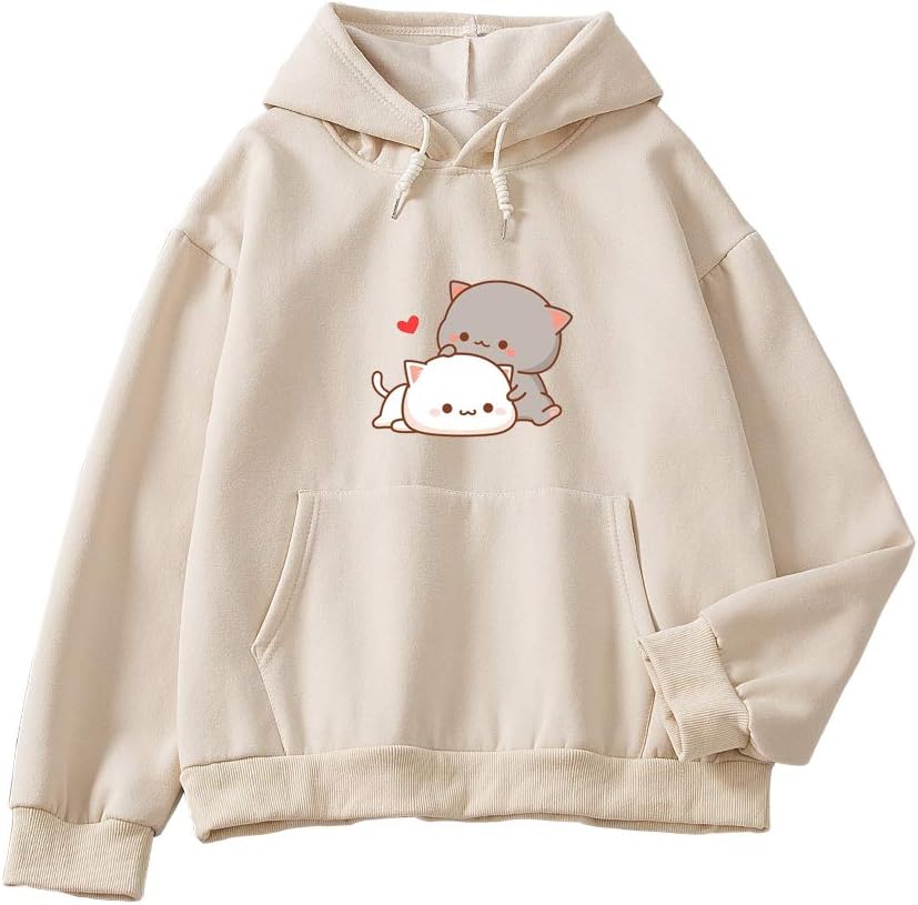Kawaii Cat Graphic Hoodie by KEEVICI