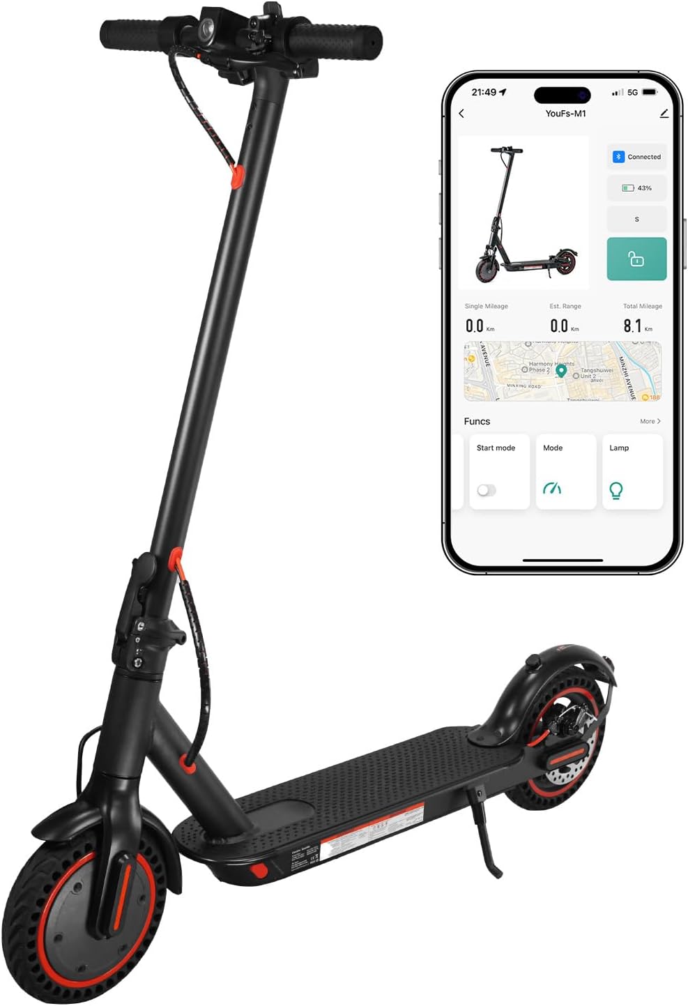 8.5-inch Foldable Electric Scooter with 350W Motor for Adults
