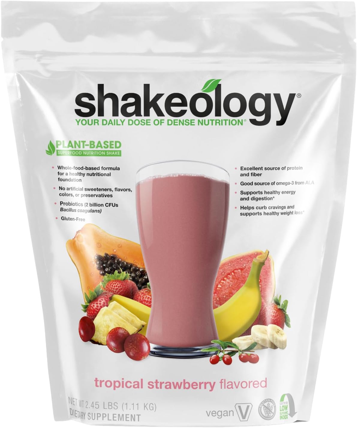 Shakeology Vegan Protein Powder - Tropical Strawberry Flavor