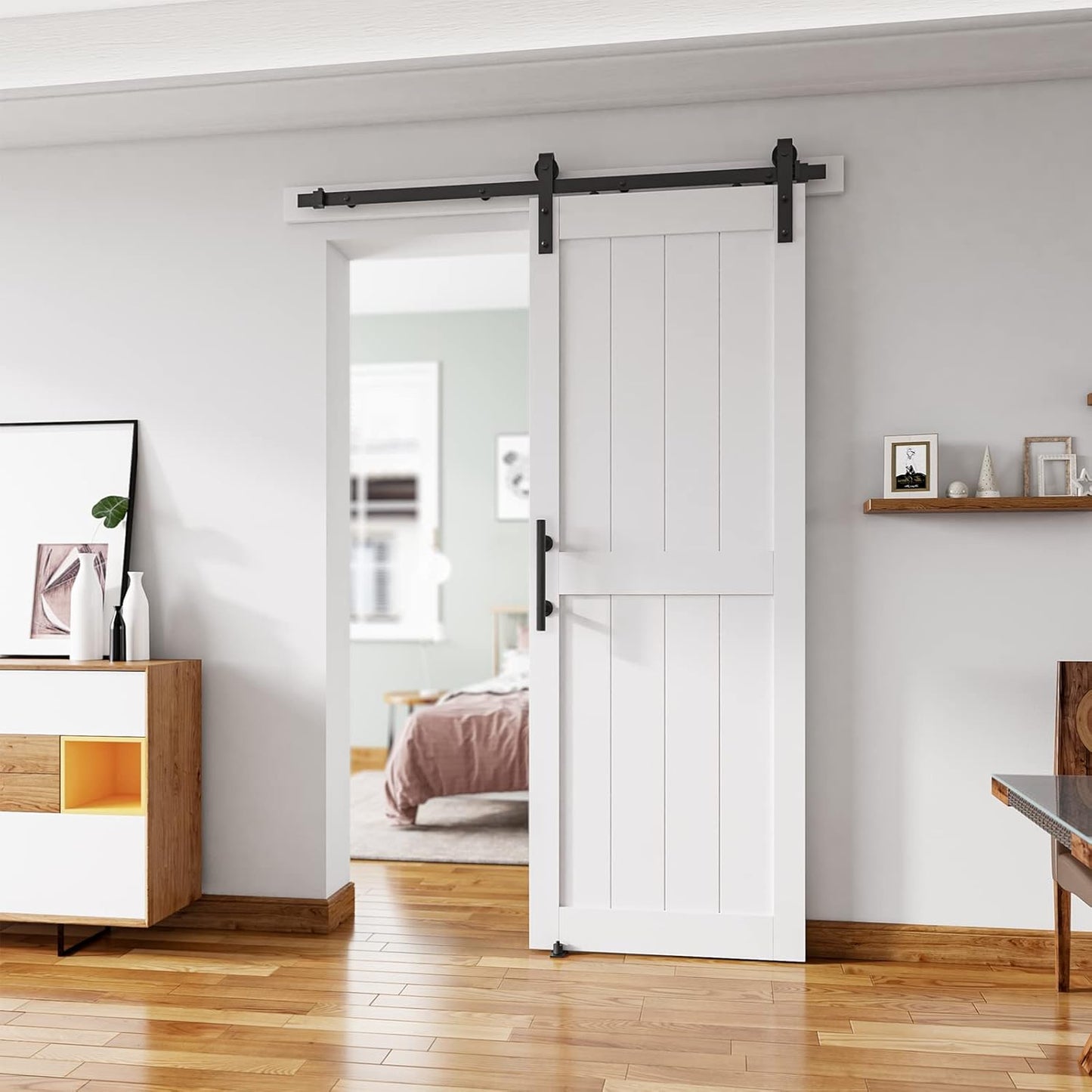 30ft'x84ft' Sliding Barn Door with Hardware Kit for Easy Assembly