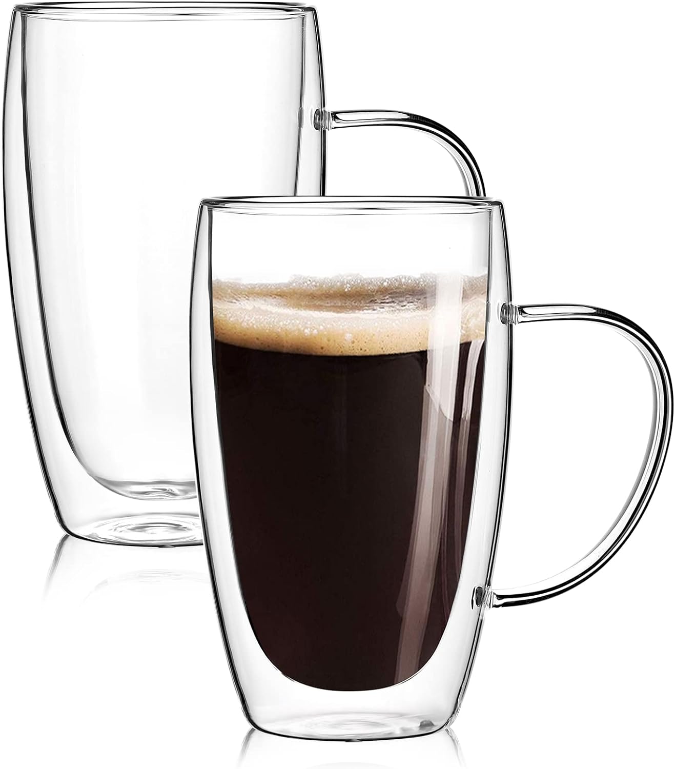 Large Double Walled Glass Coffee Mugs for All Hot Drinks