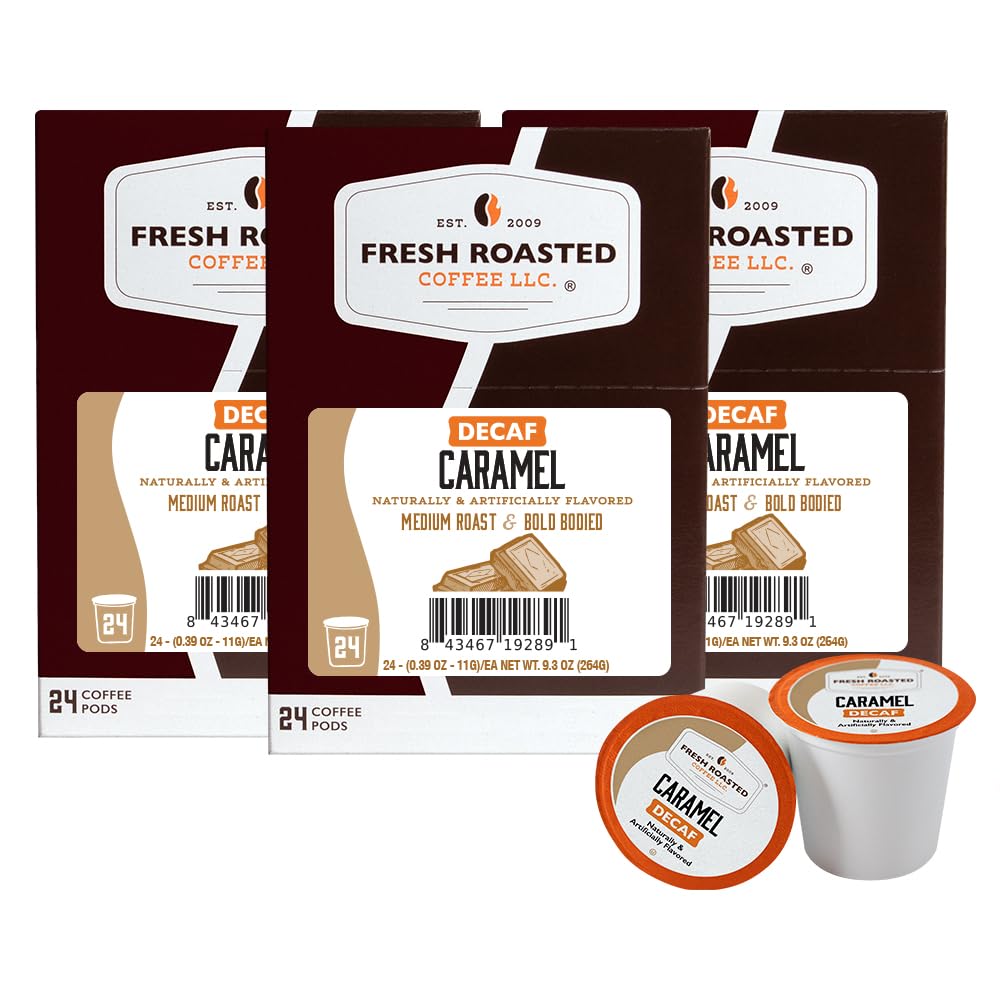 Decaf Caramel Flavored Coffee Pods - Fresh Roasted Coffee