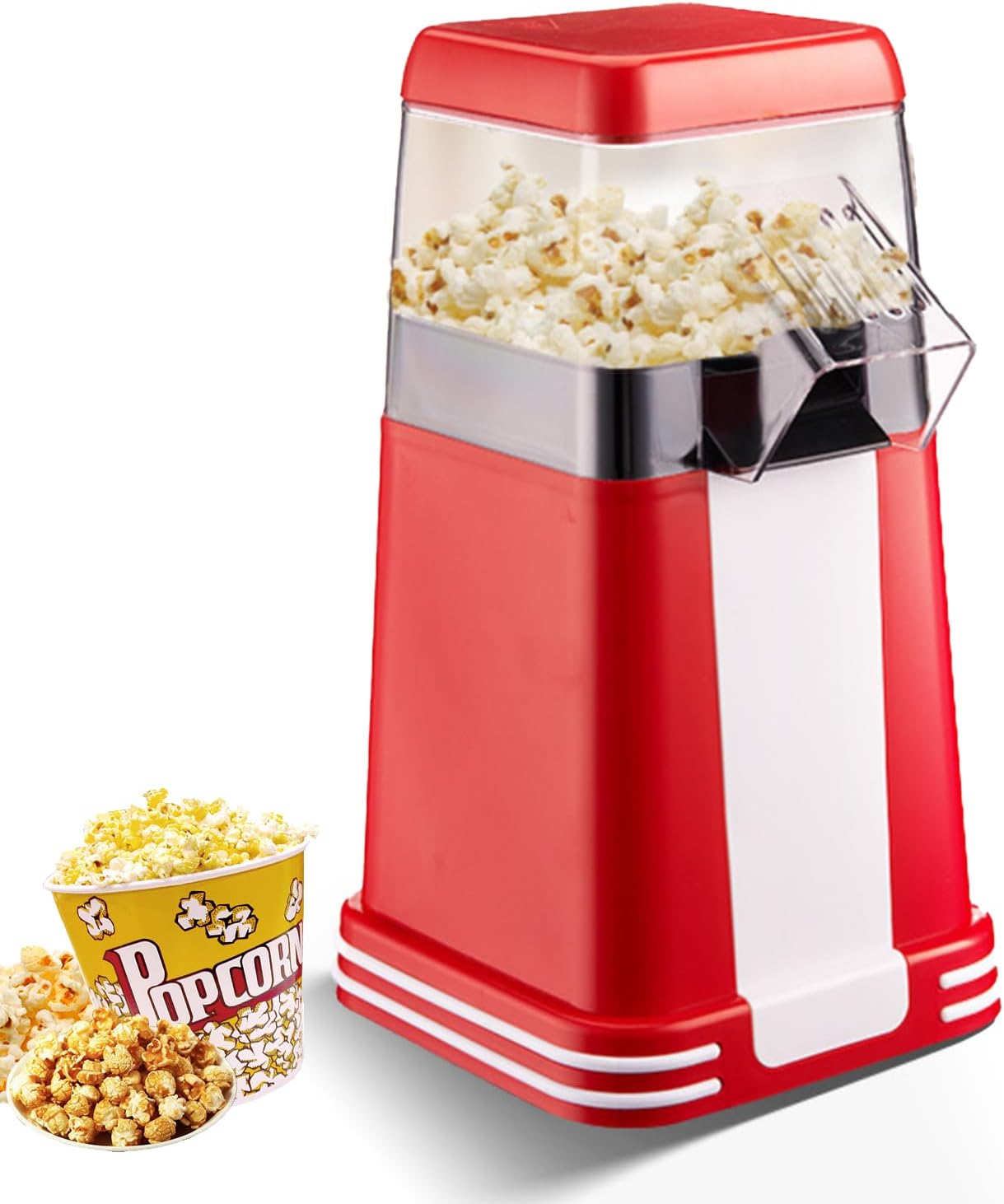 1200W Hot Air Popcorn Maker - Oil-Free, Quick & Easy, Perfect for Parties!