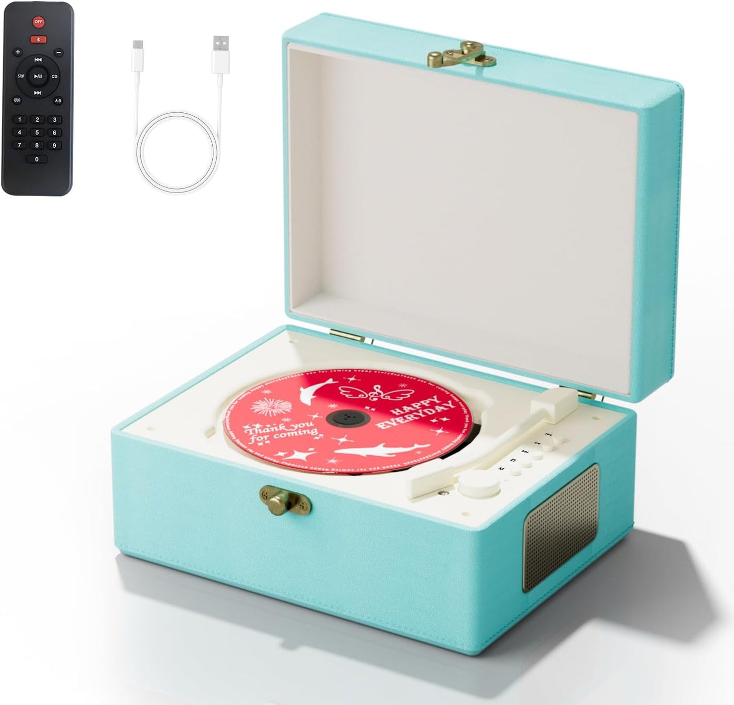 Blue Time Music Box CD Player with Speaker for Home Decoration