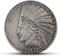 Antique U.S. Silver Coins Morgan Dollar Set - Indian Head 1907 Charm