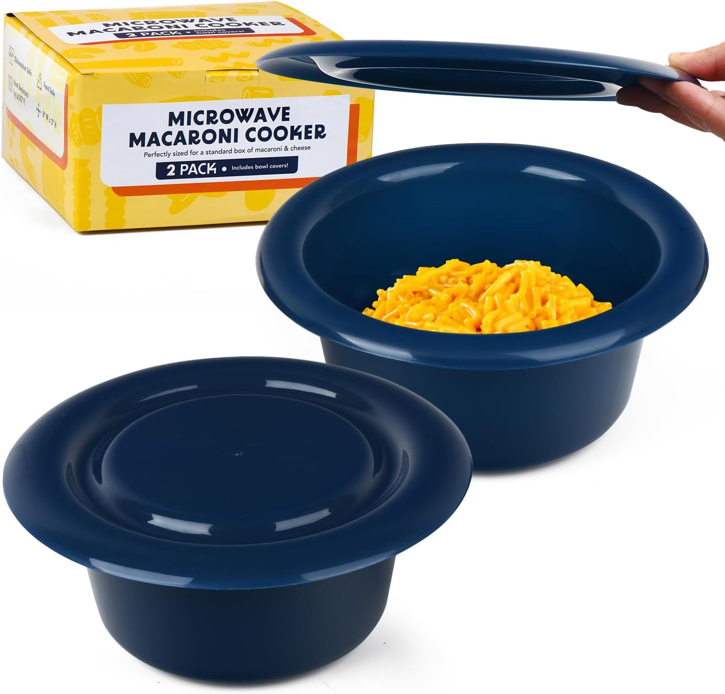 Quick Mac & Cheese Bowls x2 - Time-Saving Microwave Cooker