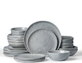 Famiware Porcelain kitchen plates and bowls set - Modern 24pc