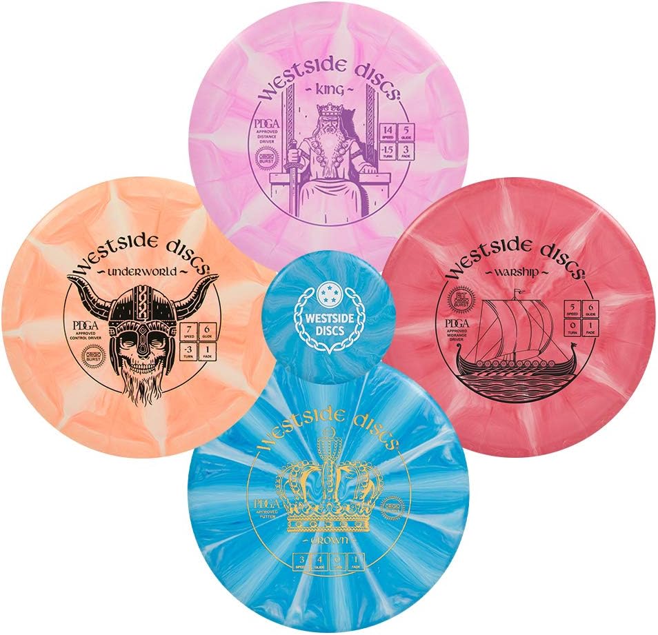 Westside Discs Origio Burst 4-Disc Golf Discs Set for Beginners