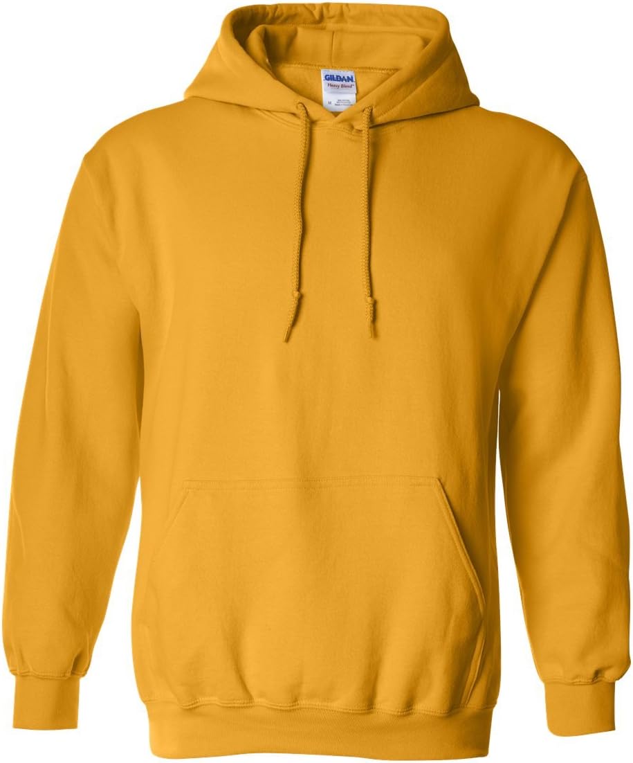 Gildan Men's Heavy Blend Drawcord Hooded Sweatshirt in Safety Pink