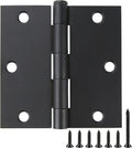 30 Pack Black Door Hinges 3.5 in Square Corner Matte Black - Bulk Set