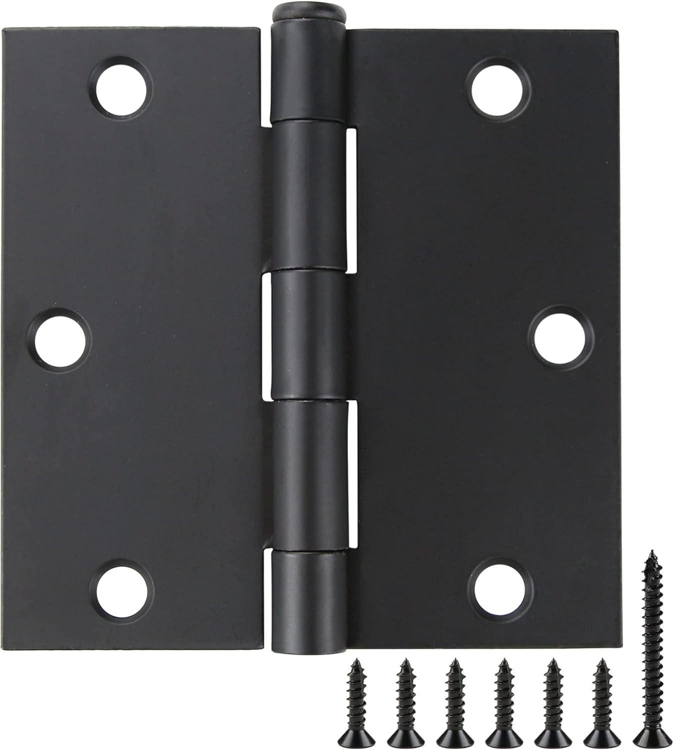 30 Pack Black Door Hinges 3.5 Inch Square Corner Matte Black