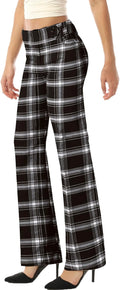 Women's Ultra Stretch Plaid Bootcut Dress Pants - Comfortable Fit